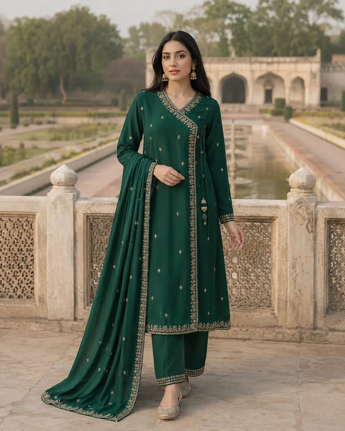 Ayla emerald angrakha